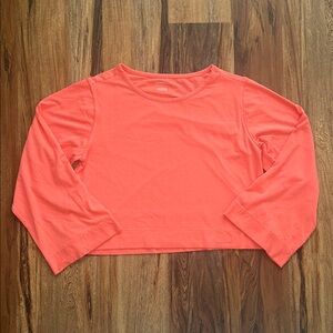 Anthropologie Cropped Tangerine Long Sleeve Top Size Medium